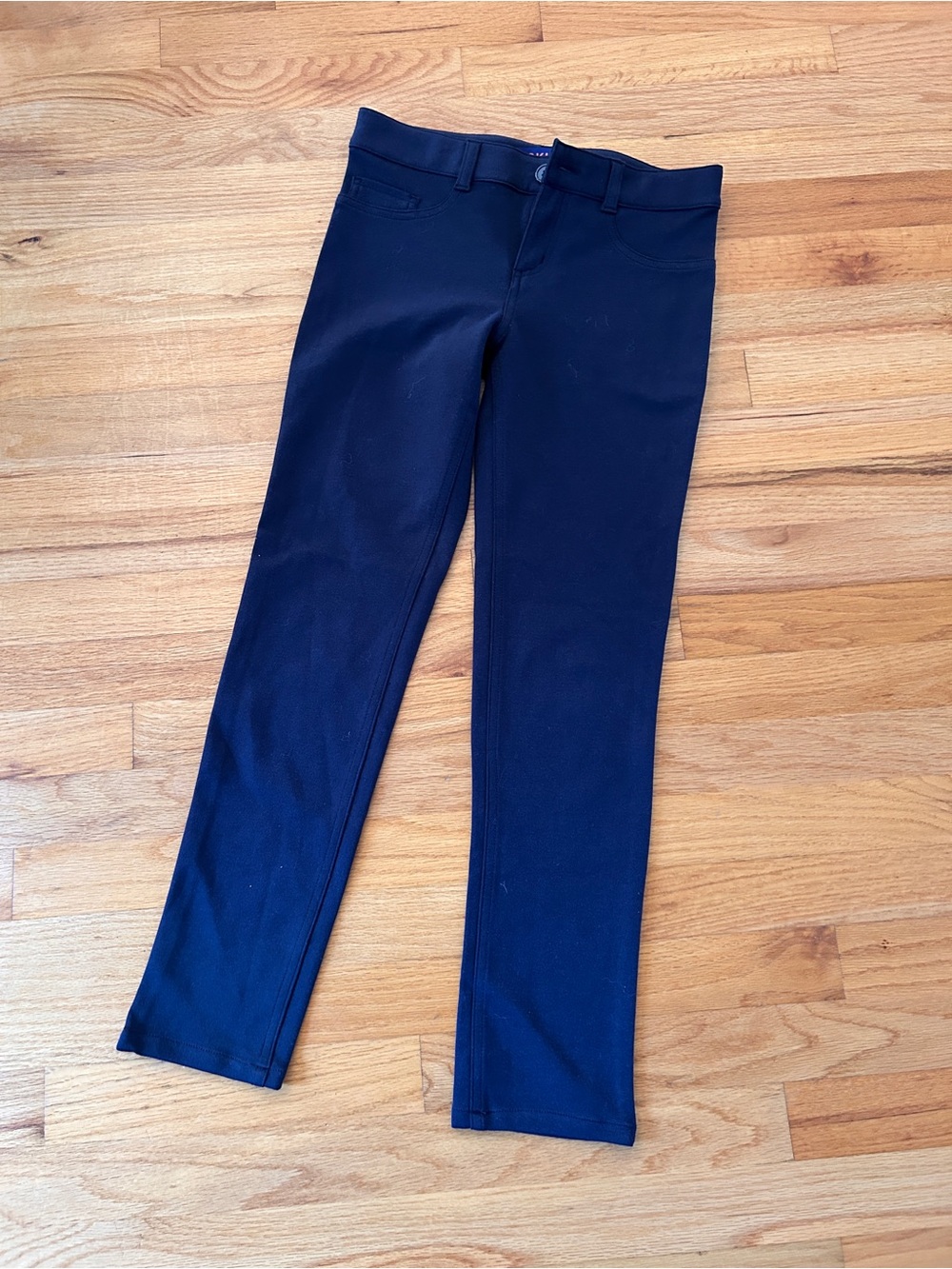 Girls Slim Stretch Pants - Navy
